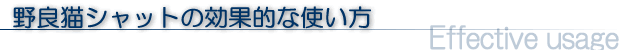 効果的な使い方